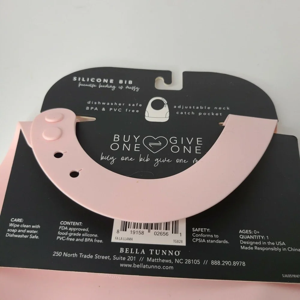 Tunno Tots Silicon Bib Baby Girl Christmas Holiday Pink Bib
